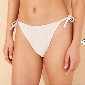 New Wild fable Women's Lace Ruffle High Leg Cheeky Bikini Bottom Cream Small NWT